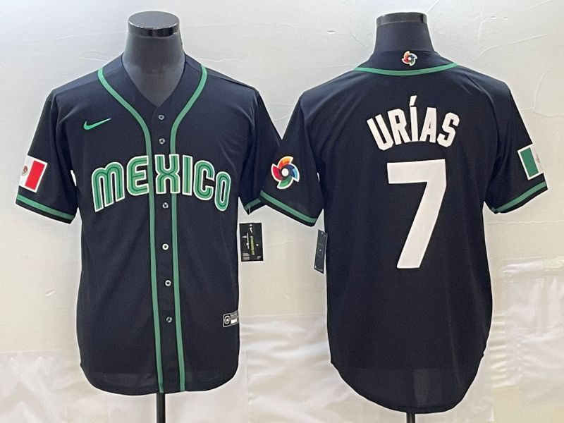 Men 2023 World Cub Mexico #7 Urias Black Nike MLB Jersey25->more jerseys->MLB Jersey